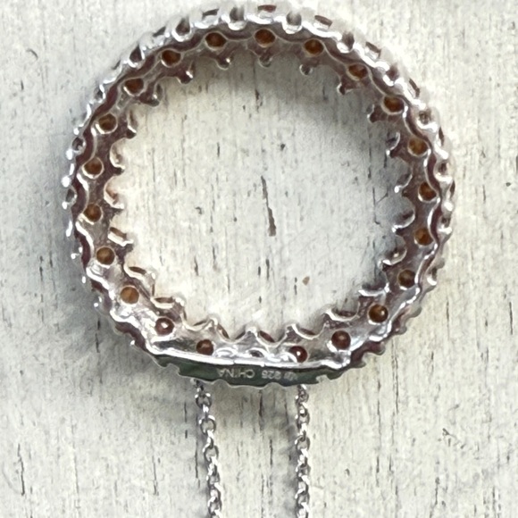 Sterling Citrine Circle Necklace - Picture 2 of 11